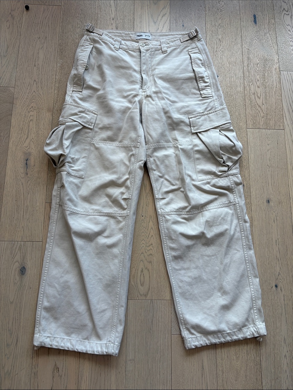 Aritzia TNA Light Beige Cargo Jumpsuit-Style Pants Size 6